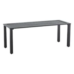 Crosby St Grammercy Black Steel Slat Outdoor Bench
