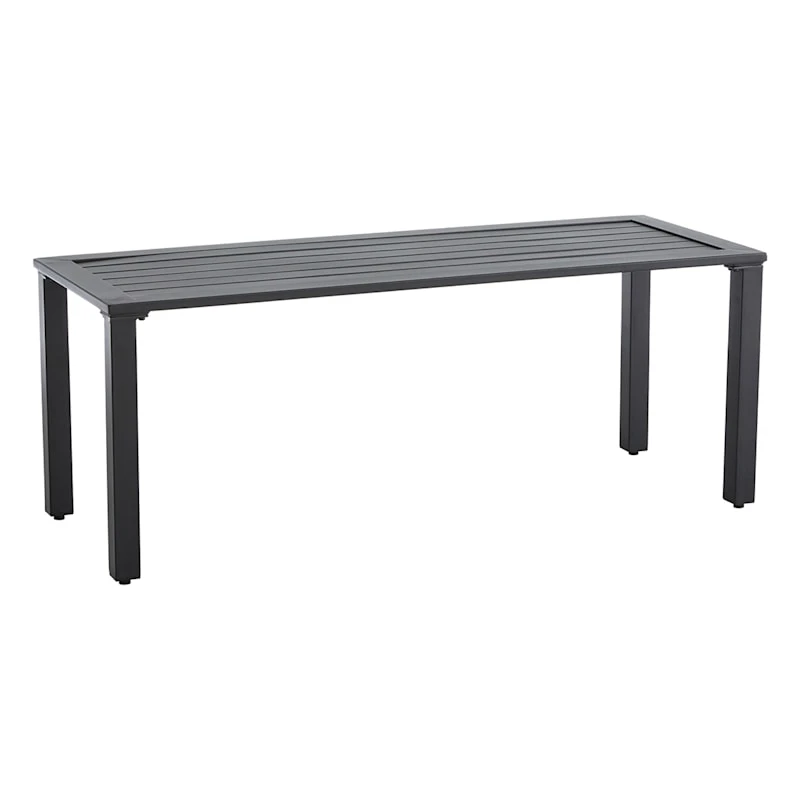 Crosby St Grammercy Black Steel Slat Outdoor Bench 3 Crosby St Grammercy Black Steel Slat Outdoor Bench