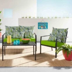 Crosby St Grammercy Black Steel Slat Outdoor Coffee Table -Family Home Furn Store crosby st grammercy black steel slat outdoor coffee table 2