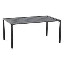 Crosby St Grammercy Black Steel Slat Outdoor Coffee Table