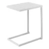 Crosby St Grammercy Outdoor Steel Slat C-Table, White -Family Home Furn Store crosby st grammercy outdoor steel slat c table white