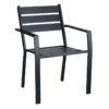 Crosby St Grammercy Stackable Steel Slat Outdoor Chair, Black -Family Home Furn Store crosby st grammercy stackable steel slat outdoor chair black