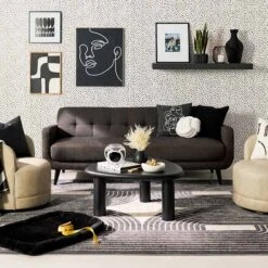 Crosby St Hadley Tufted Back Sofa, Charcoal Grey -Family Home Furn Store crosby st hadley tufted back sofa charcoal grey 3