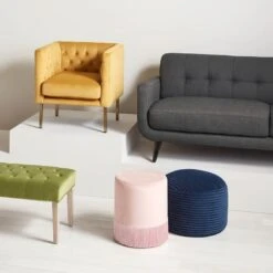 Crosby St Hadley Tufted Back Sofa, Charcoal Grey -Family Home Furn Store crosby st hadley tufted back sofa charcoal grey 4