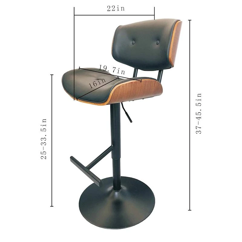 Crosby St Leonardo Adjustable Faux Leather Barstool 7 Crosby St Leonardo Adjustable Faux Leather Barstool - Image 5