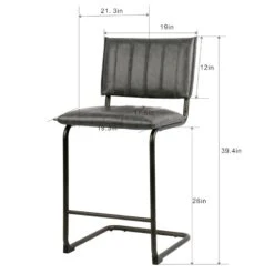 Crosby St Luka Faux Leather Counter Stool, Grey -Family Home Furn Store crosby st luka faux leather counter stool grey 3