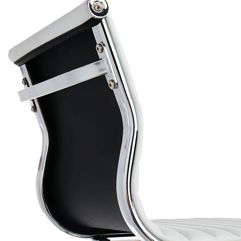 Crosby St Maxwell Adjustable Faux Leather Barstool, White 6 Crosby St Maxwell Adjustable Faux Leather Barstool, White - Image 4