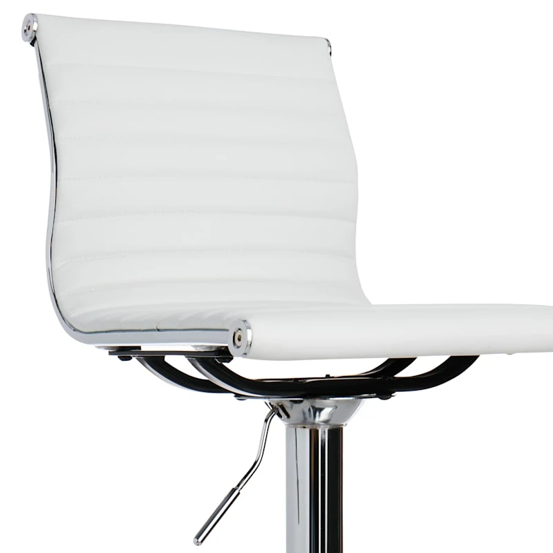 Crosby St Maxwell Adjustable Faux Leather Barstool, White 7 Crosby St Maxwell Adjustable Faux Leather Barstool, White - Image 5