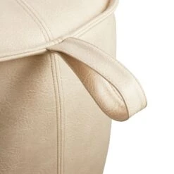 Crosby St Rowan Cream Faux Leather Ottoman -Family Home Furn Store crosby st rowan cream faux leather ottoman 2