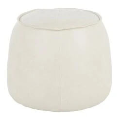 Crosby St Rowan Cream Faux Leather Ottoman -Family Home Furn Store crosby st rowan cream faux leather ottoman 4