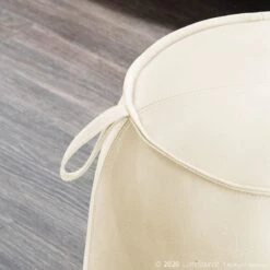 Crosby St Rowan Cream Faux Leather Ottoman -Family Home Furn Store crosby st rowan cream faux leather ottoman 5