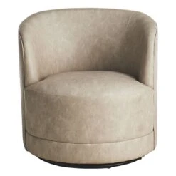 Crosby St Sawyer Grey Faux Leather Swivel Chair -Family Home Furn Store crosby st sawyer grey faux leather swivel chair 2
