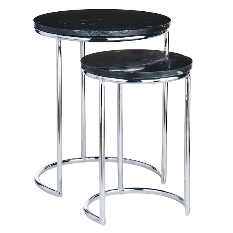 Crosby St Set Of 2 Essex Black Marble Nesting Tables 3 Crosby St Set Of 2 Essex Black Marble Nesting Tables