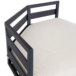 Crosby St Soho Outdoor Collection Black Steel Corner Chair -Family Home Furn Store crosby st soho outdoor collection black steel corner chair 2