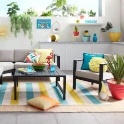 Crosby St Soho Outdoor Collection Black Steel Seating Chair -Family Home Furn Store crosby st soho outdoor collection black steel seating chair 3