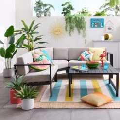 Crosby St Soho Outdoor Collection Black Steel Slat Coffee Table 7 Crosby St Soho Outdoor Collection Black Steel Slat Coffee Table -Family Home Furn Store crosby st soho outdoor collection black steel slat coffee table 2