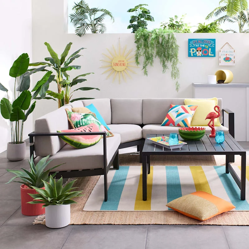 Crosby St Soho Outdoor Collection Black Steel Slat Coffee Table 5 Crosby St Soho Outdoor Collection Black Steel Slat Coffee Table - Image 3