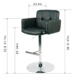 Crosby St Stout Adjustable Faux Leather Barstool, Black 11 Crosby St Stout Adjustable Faux Leather Barstool, Black -Family Home Furn Store crosby st stout adjustable faux leather barstool black 4