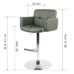 Crosby St Stout Adjustable Faux Leather Barstool, Grey 13 Crosby St Stout Adjustable Faux Leather Barstool, Grey -Family Home Furn Store crosby st stout adjustable faux leather barstool grey 5