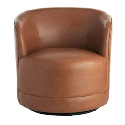 Crosby St Swivel Faux Leather Tub Chair -Family Home Furn Store crosby st swivel faux leather tub chair 2