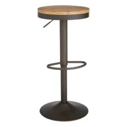 Dakota Adjustable Modern Industrial Barstool, Antique Bronze