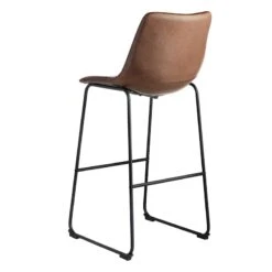 Drake Modern Faux Leather Industrial Barstool, Espresso -Family Home Furn Store drake modern faux leather industrial barstool espresso 2