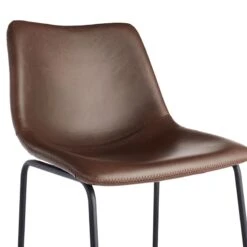 Drake Modern Faux Leather Industrial Barstool, Espresso -Family Home Furn Store drake modern faux leather industrial barstool espresso 4