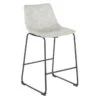 Drake Modern Faux Leather Industrial Barstool, Light Grey -Family Home Furn Store drake modern faux leather industrial barstool light grey