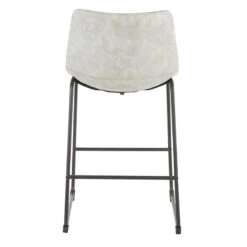 Drake Modern Faux Leather Industrial Barstool, Light Grey -Family Home Furn Store drake modern faux leather industrial barstool light grey 4