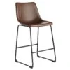 Drake Modern Faux Leather Industrial Counter Stool, Espresso -Family Home Furn Store drake modern faux leather industrial counter stool espresso