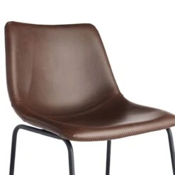 Drake Modern Faux Leather Industrial Counter Stool, Espresso -Family Home Furn Store drake modern faux leather industrial counter stool espresso 4