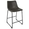 Drake Modern Industrial Faux Leather Counter Stool, Dark Grey -Family Home Furn Store drake modern industrial faux leather counter stool dark grey