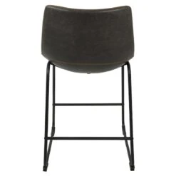 Drake Modern Industrial Faux Leather Counter Stool, Dark Grey -Family Home Furn Store drake modern industrial faux leather counter stool dark grey 2