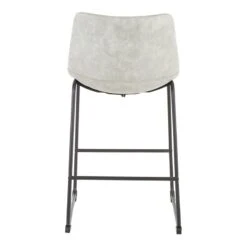 Drake Modern Industrial Faux Leather Counter Stool, Light Grey -Family Home Furn Store drake modern industrial faux leather counter stool light grey 4