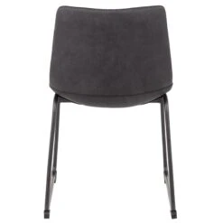 Drake Modern Industrial Faux Leather Dining Chair, Dark Grey -Family Home Furn Store drake modern industrial faux leather dining chair dark grey 4