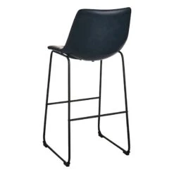Drake Navy Blue Faux Leather Barstool -Family Home Furn Store drake navy blue faux leather barstool 2