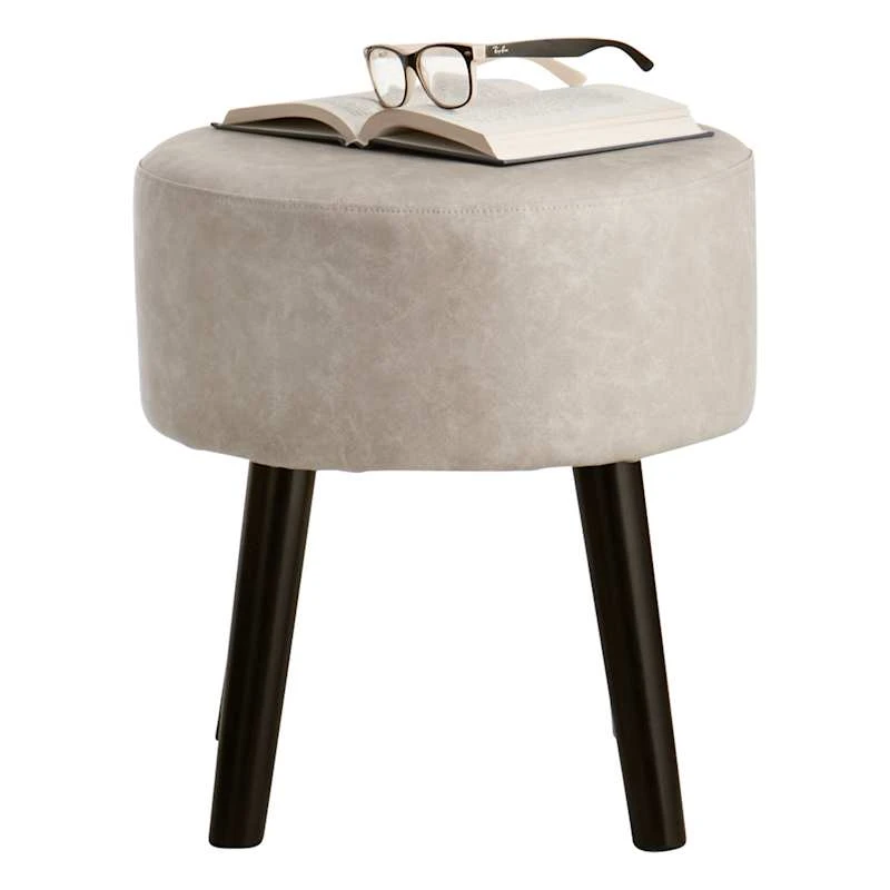 Emmy Ottoman Faux Leather, Grey 4 Emmy Ottoman Faux Leather, Grey - Image 2