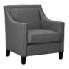 Erica Grey Accent Chair With Nailhead Trim -Family Home Furn Store erica grey accent chair with nailhead trim