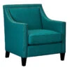 Erica Teal Accent Chair With Nailhead Trim -Family Home Furn Store erica teal accent chair with nailhead trim