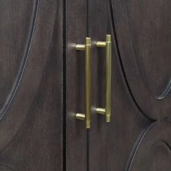 Ezra 2-Door Dark Brown Cabinet With Gold Handle -Family Home Furn Store ezra 2 door dark brown cabinet with gold handle 2