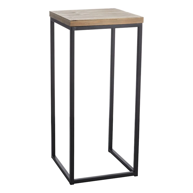 Fiona Wood Top Plant Stand With Metal Base, Medium 3 Fiona Wood Top Plant Stand With Metal Base, Medium