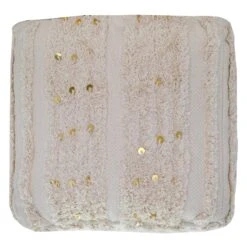 Found & Fable Amala Sequin Tufted Pouf -Family Home Furn Store found fable amala sequin tufted pouf 2