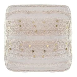 Found & Fable Amala Sequin Tufted Pouf -Family Home Furn Store found fable amala sequin tufted pouf 4