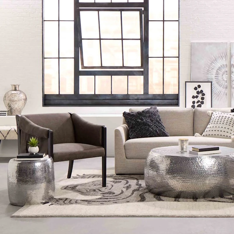 Found & Fable Axl Grey Faux Leather Armchair 7 Found & Fable Axl Grey Faux Leather Armchair - Image 5