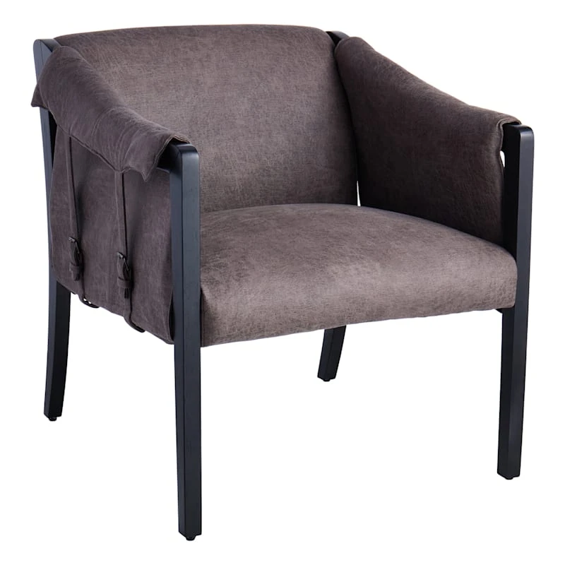 Found & Fable Axl Grey Faux Leather Armchair 3 Found & Fable Axl Grey Faux Leather Armchair