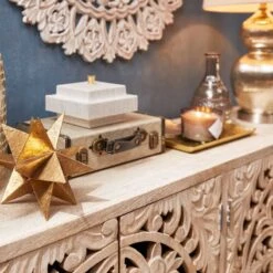 Found & Fable Carved 4-Door Sideboard -Family Home Furn Store found fable carved 4 door sideboard 3