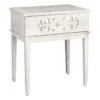 Found & Fable Grey Wash Carved Single Drawer Nightstand -Family Home Furn Store found fable grey wash carved single drawer nightstand
