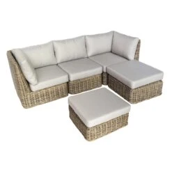 Found & Fable Hamptons All-Weather Wicker Outdoor Corner Chair With Cushion -Family Home Furn Store found fable hamptons all weather wicker outdoor corner chair with cushion 4