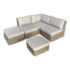 Found & Fable Hamptons All-Weather Wicker Outdoor Corner Chair With Cushion -Family Home Furn Store found fable hamptons all weather wicker outdoor corner chair with cushion 5