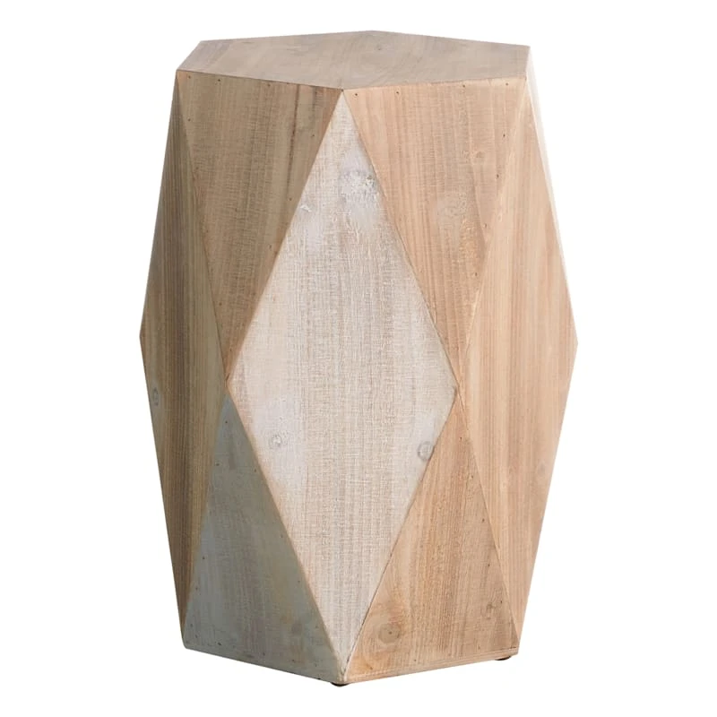 Found & Fable Hexagon Wood Stool Accent Table 3 Found & Fable Hexagon Wood Stool Accent Table